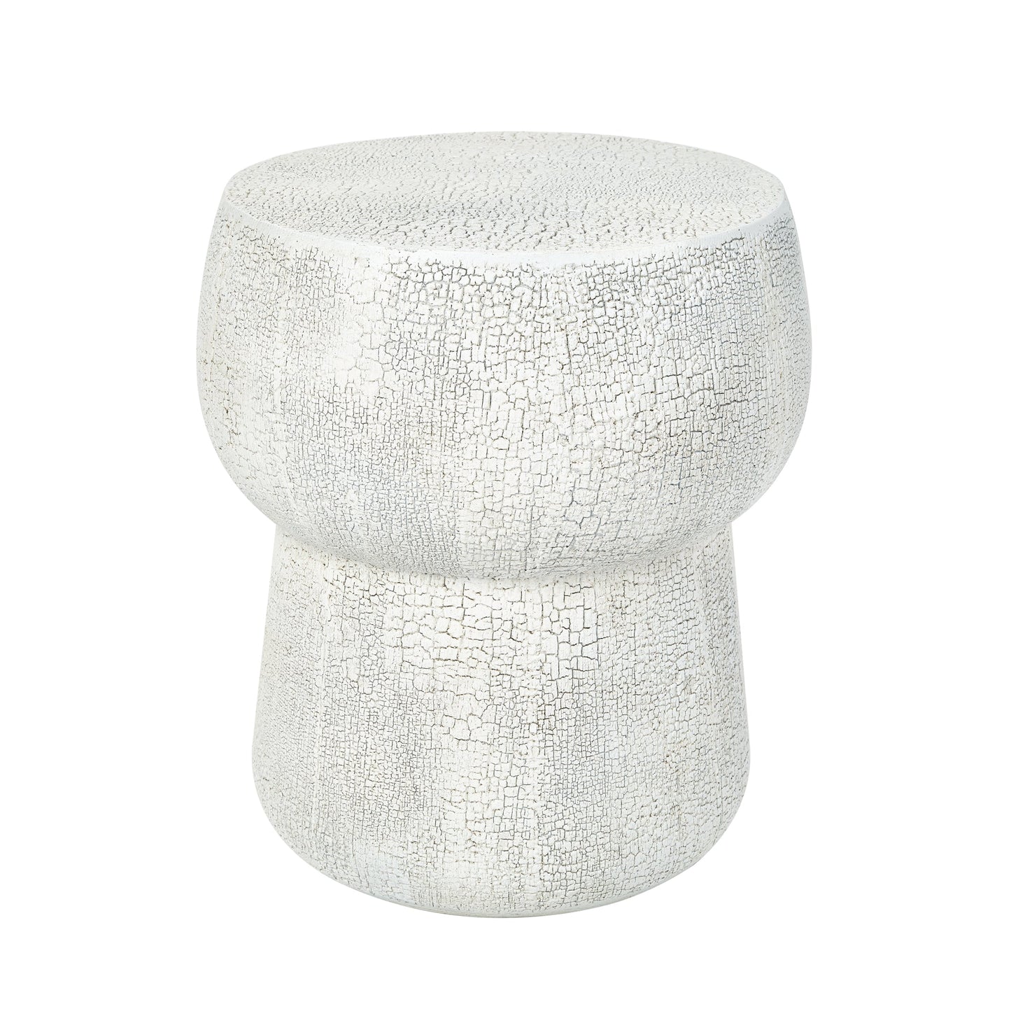 Modern Patio Accent Table with Cracked Finish