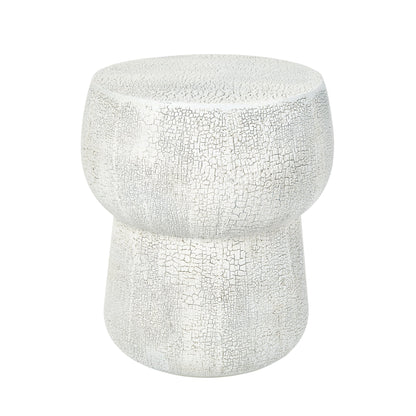 Modern Patio Accent Table with Cracked Finish