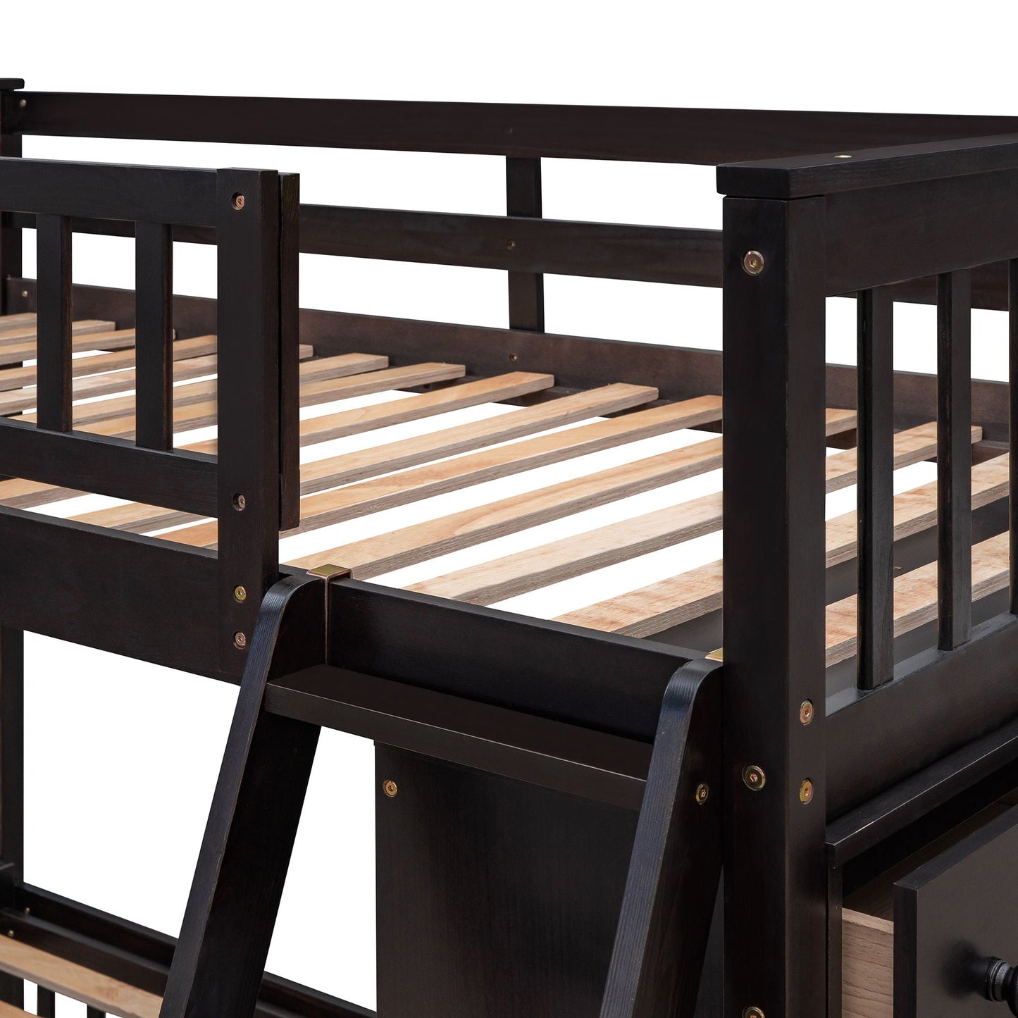 Bunk Bed With Six Drawers And Flexible Shelves