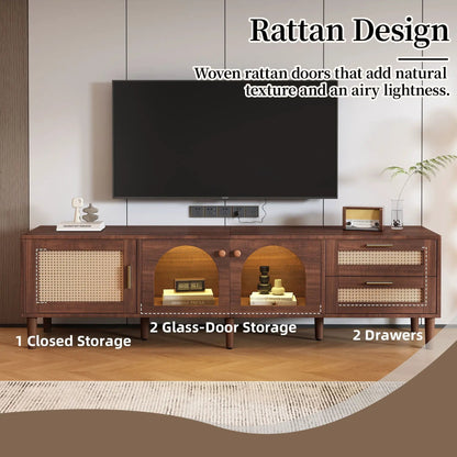 TV Stand With App LED Lights and Door Storage