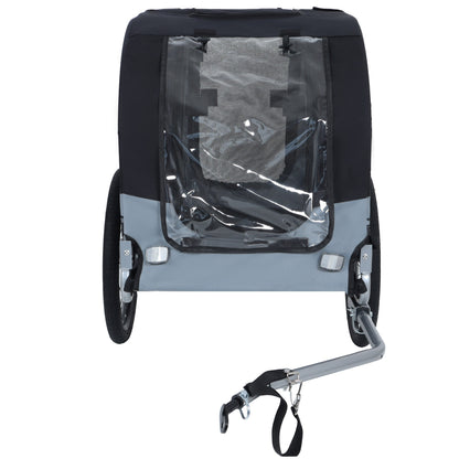 Large Folding Bike Trailer for Dogs pet carrier gray black 66lb capacity HouseOfZazla on Tampa Home & Garden Store