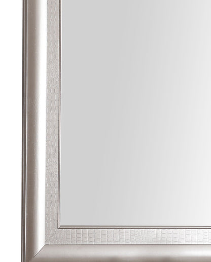Kat wall mirror in silver champagne croc-textured frame with low distortion glass on Tampa Home & Garden Store
