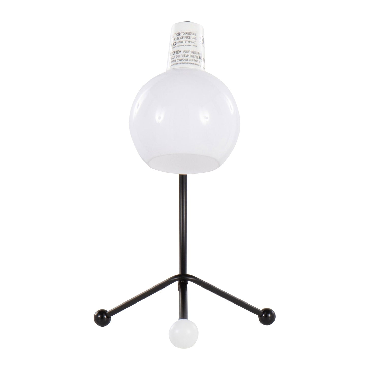 Eileen Contemporary Task Lamp black white table lamp with white globe shade HouseOfZazla on Tampa Home & Garden Store