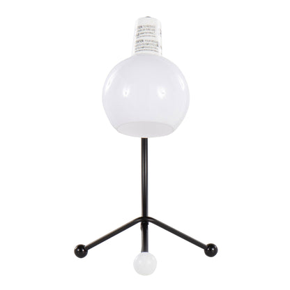 Eileen Contemporary Task Lamp black white table lamp with white globe shade HouseOfZazla on Tampa Home & Garden Store
