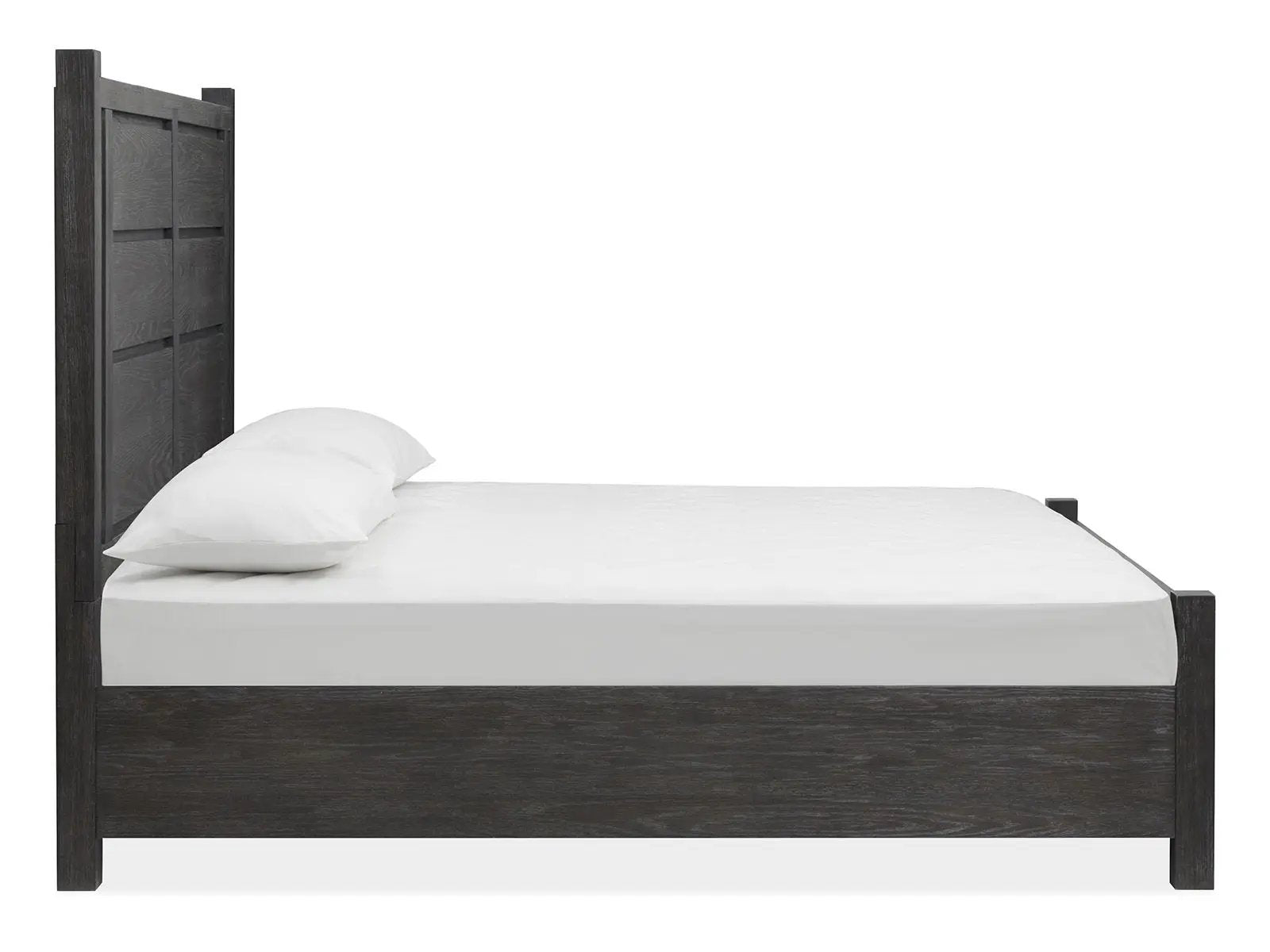 Plum Creek panel bed by Unique Piece Furniture in dark wood with tall paneled headboard on Tampa Home & Garden Store