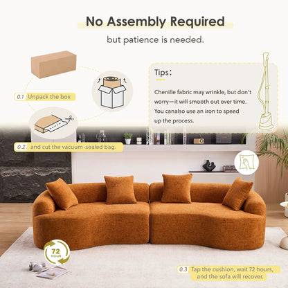 4 Seater Fabric Sofa With Sleeper For Living Room