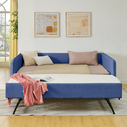 Upholstered Daybed With Pop Up Trundle For Guests