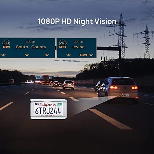 70mai Smart Dash Cam 1S 1080P Night Vision on a highway with moving cars and license plate on Tampa Home & Garden Store