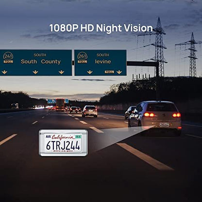70mai Smart Dash Cam 1S 1080P Night Vision on a highway with moving cars and license plate on Tampa Home & Garden Store