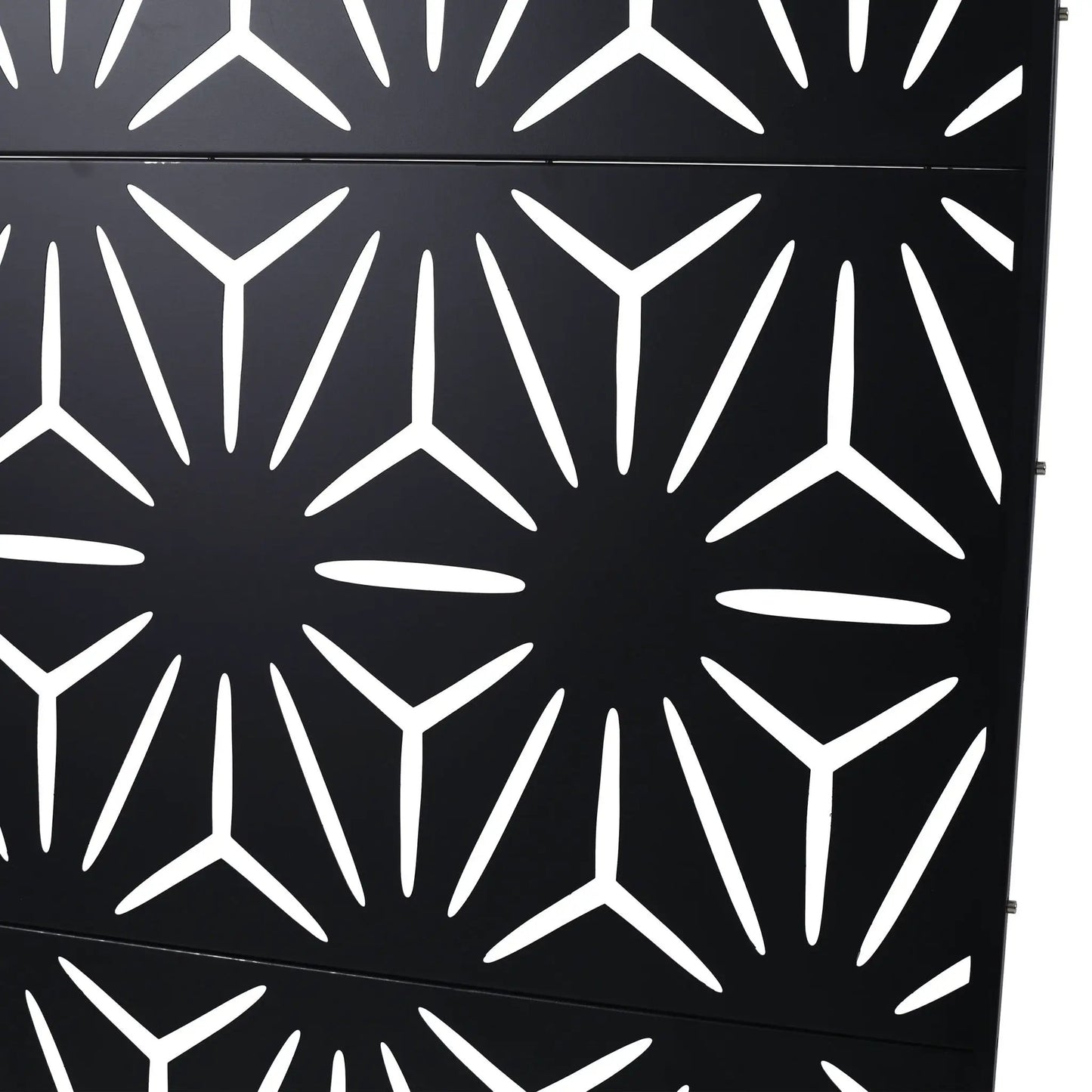 Room divider: black metal privacy screen with white lattice pattern, Unique Piece Furniture on Tampa Home & Garden Store