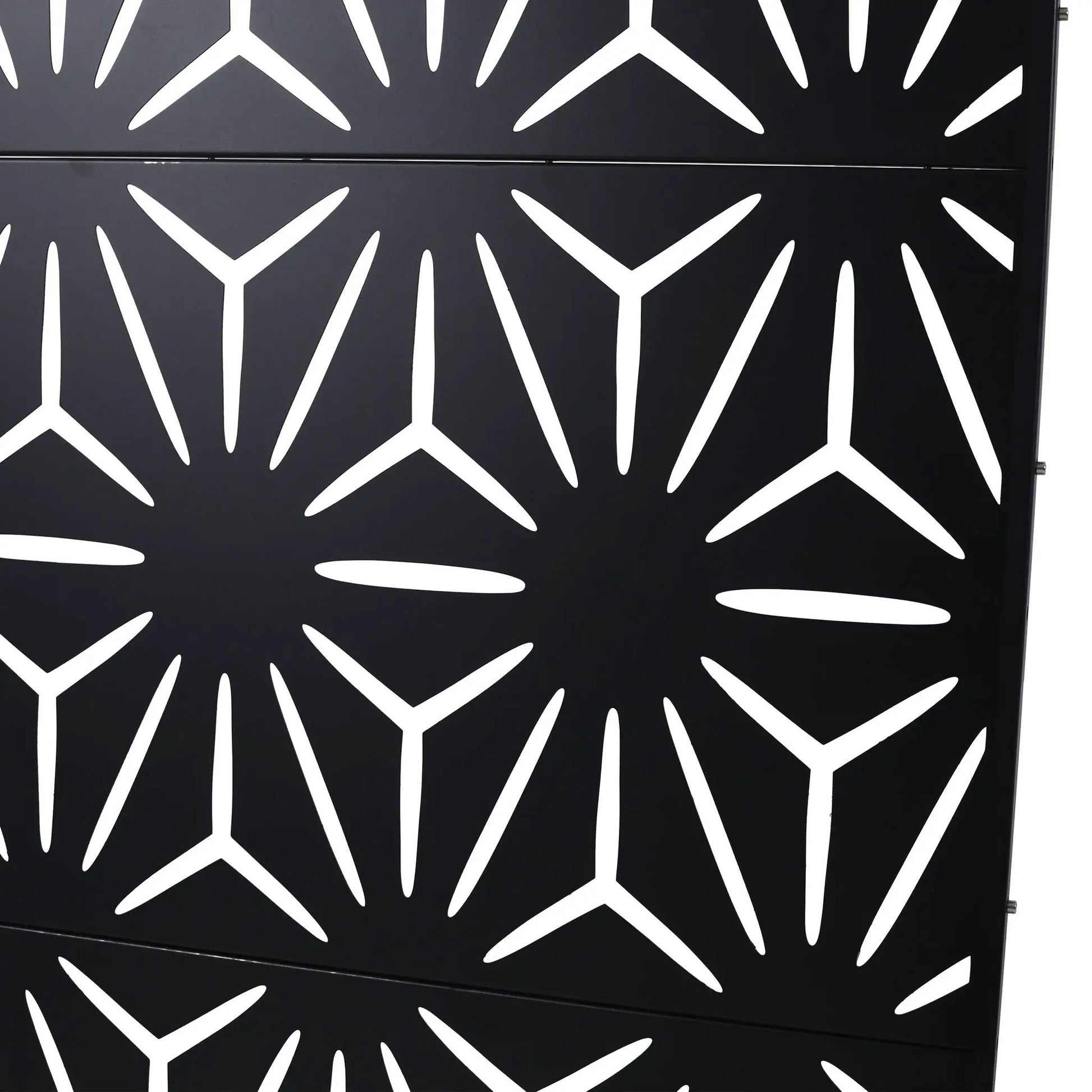Room divider: black metal privacy screen with white lattice pattern, Unique Piece Furniture on Tampa Home & Garden Store
