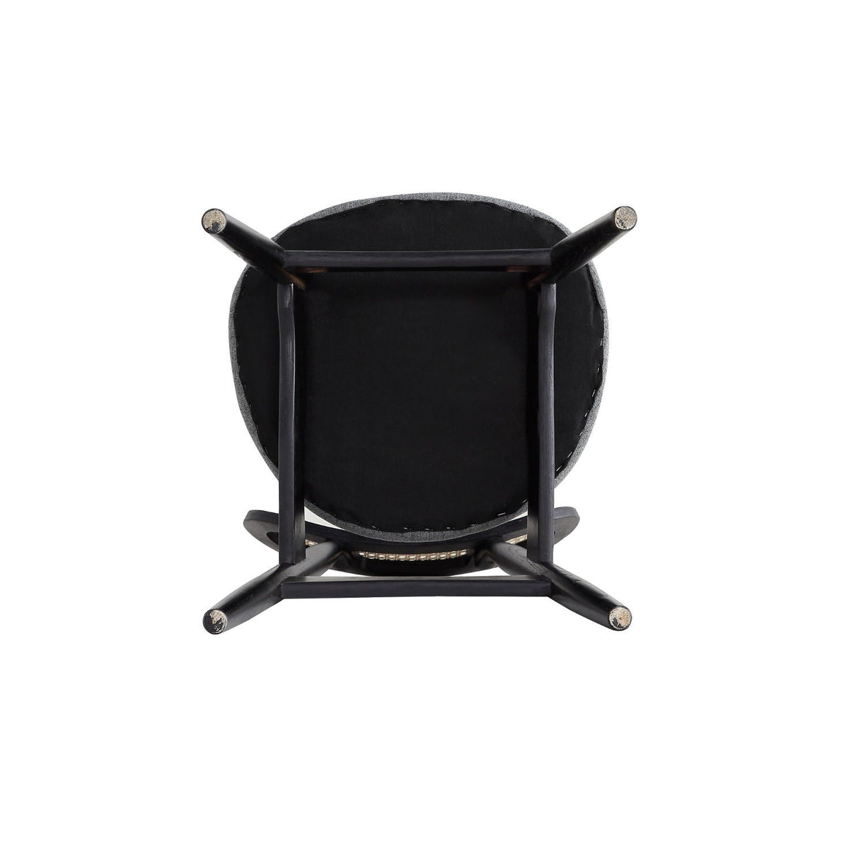 Dining chair set with cane backrest in black frame, padded round seat, HouseOfZazla on Tampa Home & Garden Store