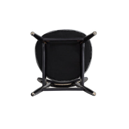 Dining chair set with cane backrest in black frame, padded round seat, HouseOfZazla on Tampa Home & Garden Store