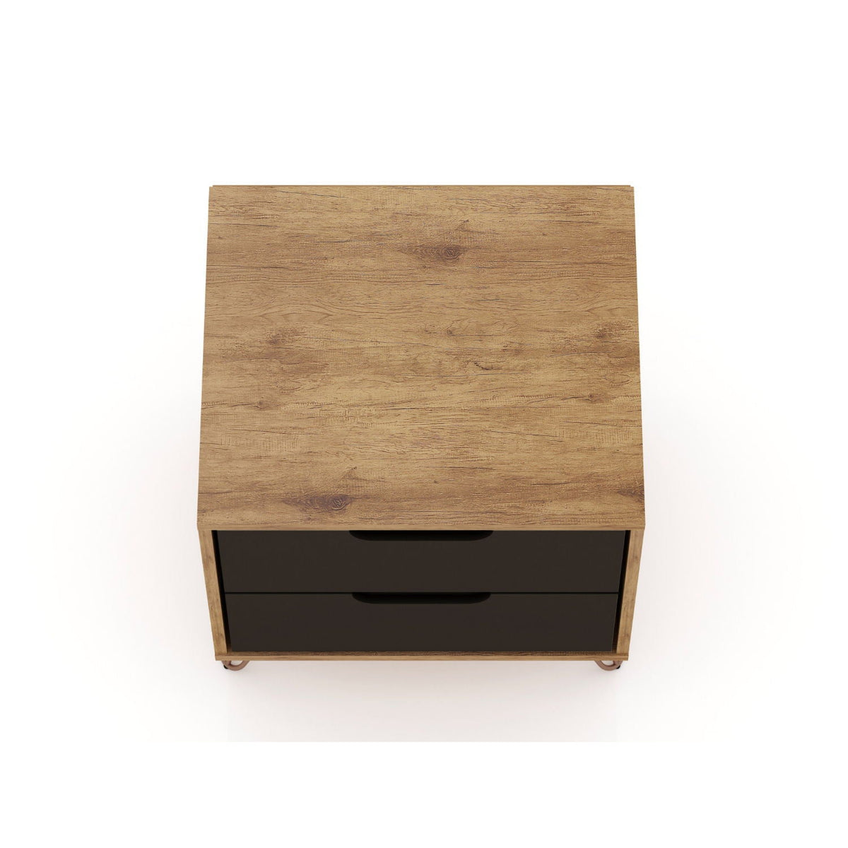 2-Drawer Nightstand with wood grain top and black drawers, splayed legs HouseOfZazla on Tampa Home & Garden Store