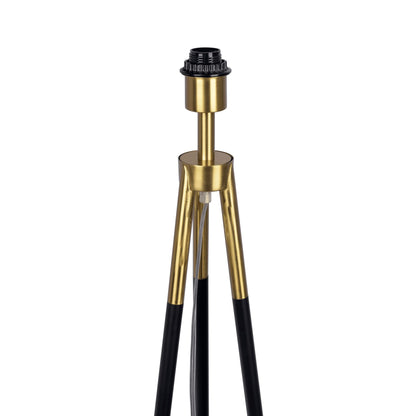 HouseOfZazla Sway floor lamp brass gold stem with black top collar and triple legs on Tampa Home & Garden Store