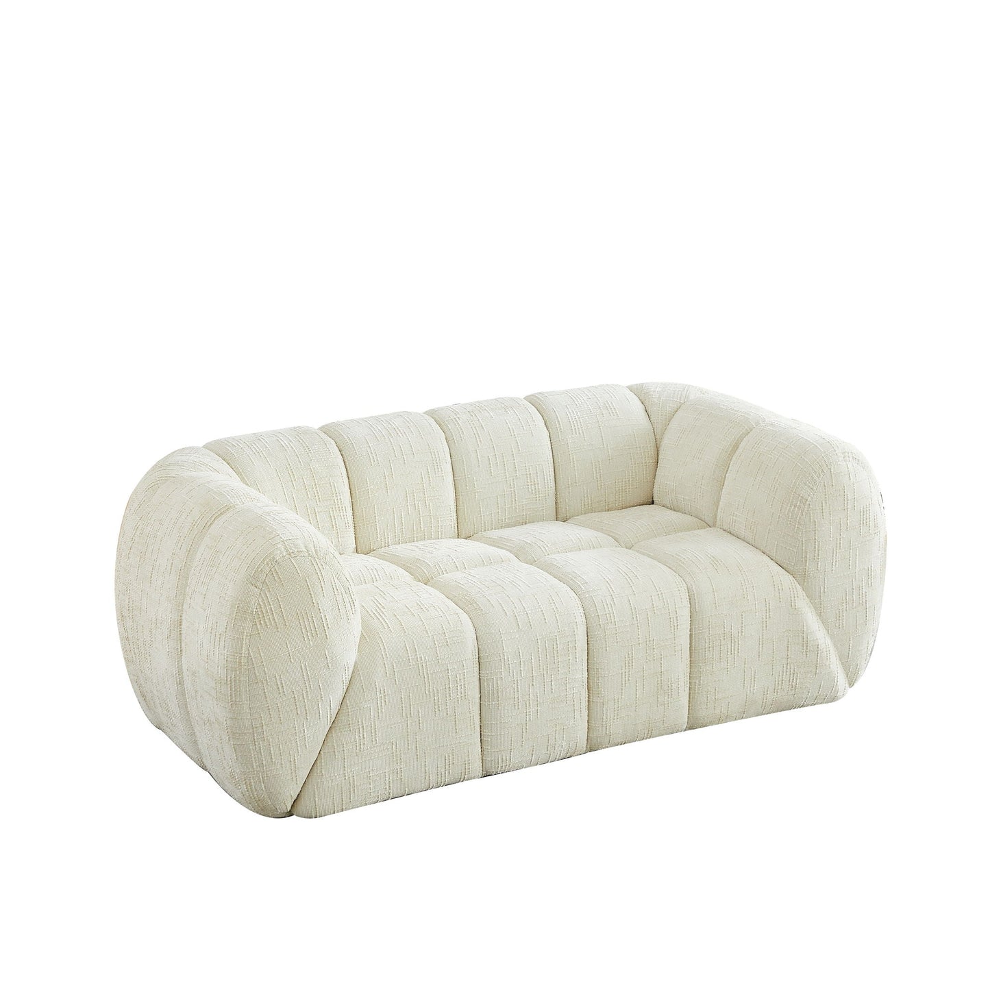 Rounded Cloud Sofa and Piano Key Backrest Design