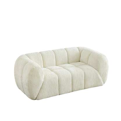 Rounded Cloud Sofa and Piano Key Backrest Design