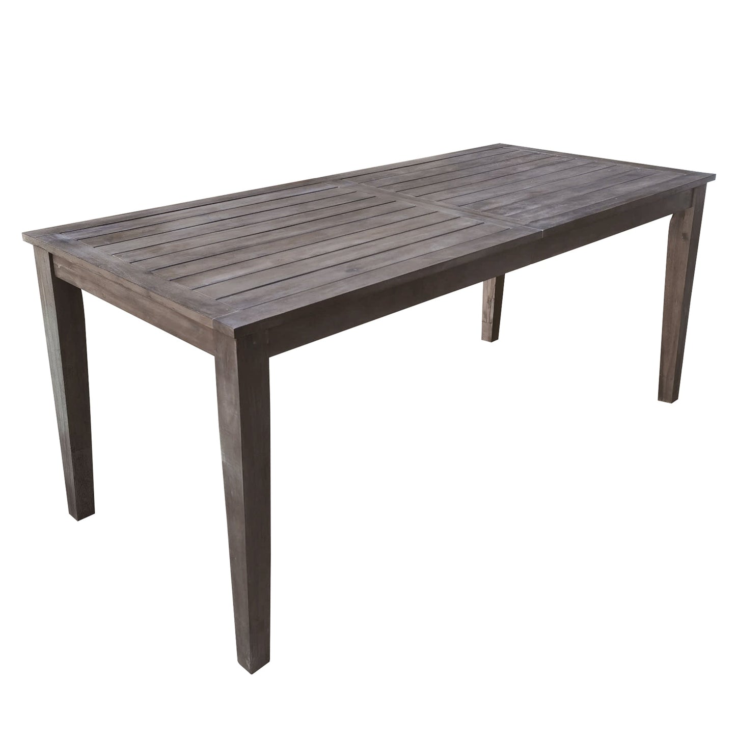U_Style acacia wood outdoor dining table with slatted top and dark finish on Tampa Home & Garden Store