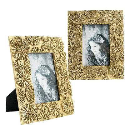 Photo Frame Set of 2 Gold Finish For Desk Hallway