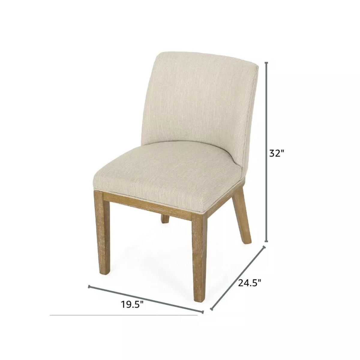Modern dining chair set beige fabric upholstery with wooden frame set of 2 HouseOfZazla on Tampa Home & Garden Store