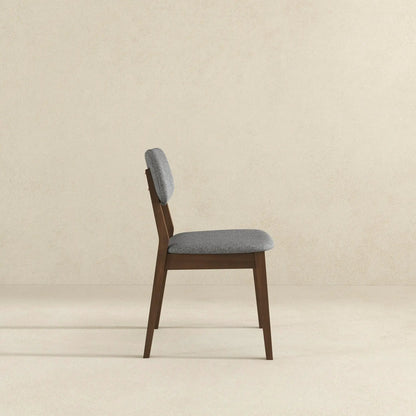 Carlos solid back side chair by Unique Piece Furniture, gray upholstered seat and back on Tampa Home & Garden Store