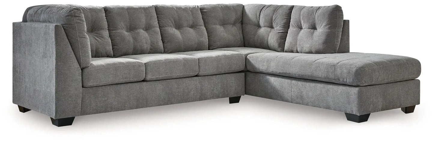 Marleton sectional sofa in gray fabric with chaise and back cushions by Unique Piece Furniture on Tampa Home & Garden Store