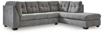 Marleton sectional sofa in gray fabric with chaise and back cushions by Unique Piece Furniture on Tampa Home & Garden Store