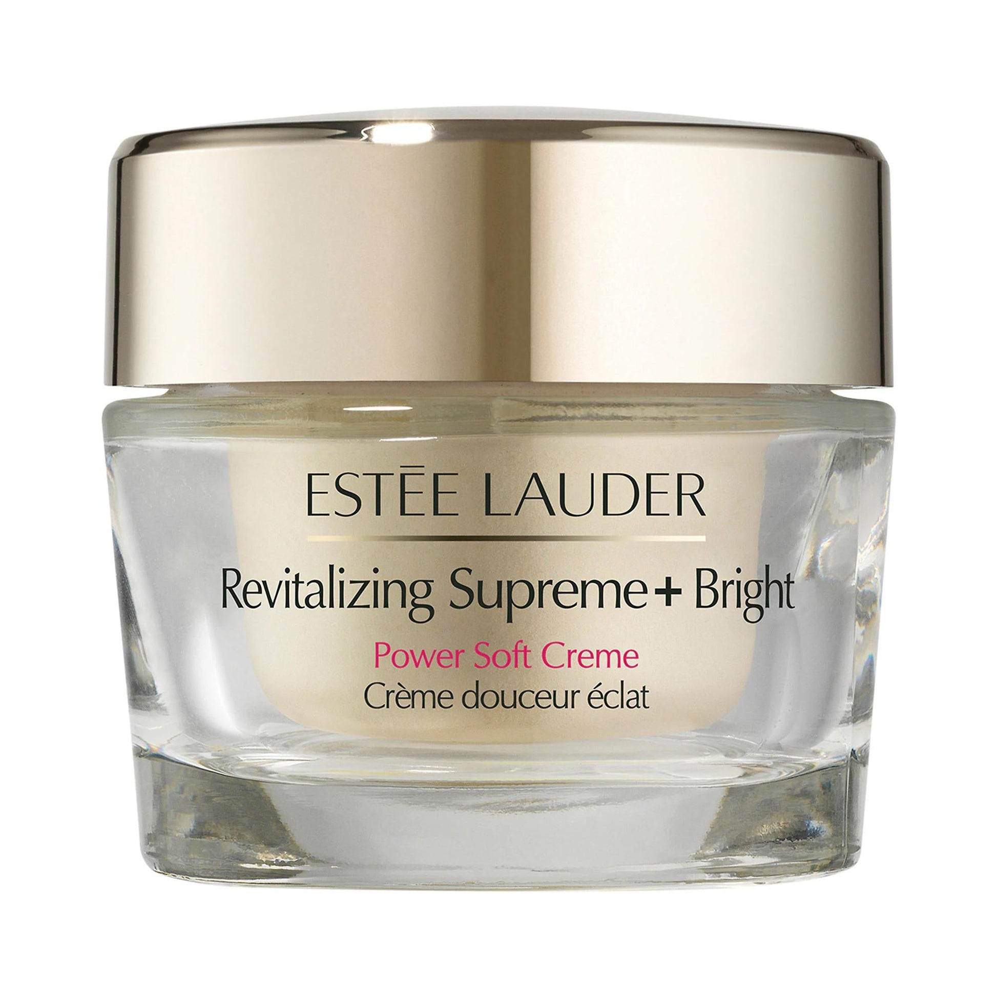 Estee Lauder Revitalizing Supreme+ Bright Creme jar with gold lid on Tampa Home & Garden Store