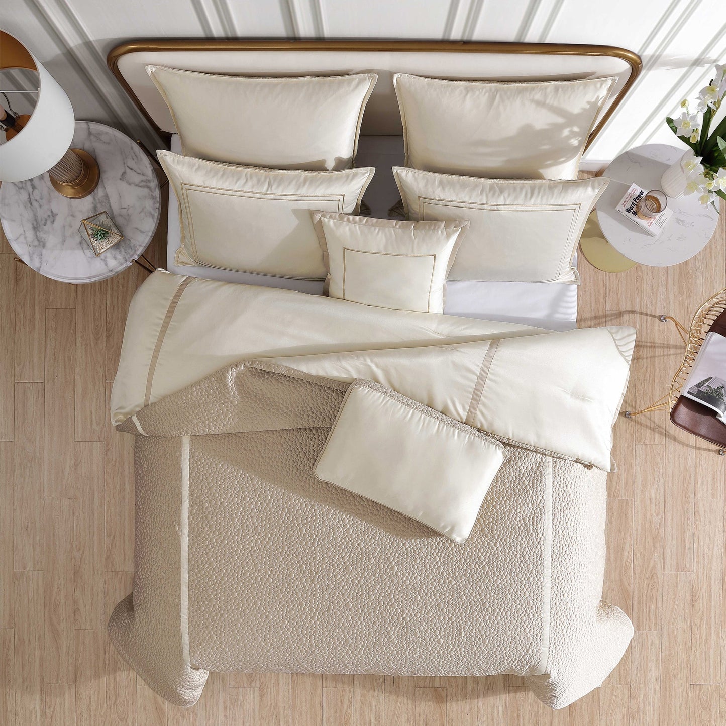 Rings and Reversible Matte Satin Comforter Set
