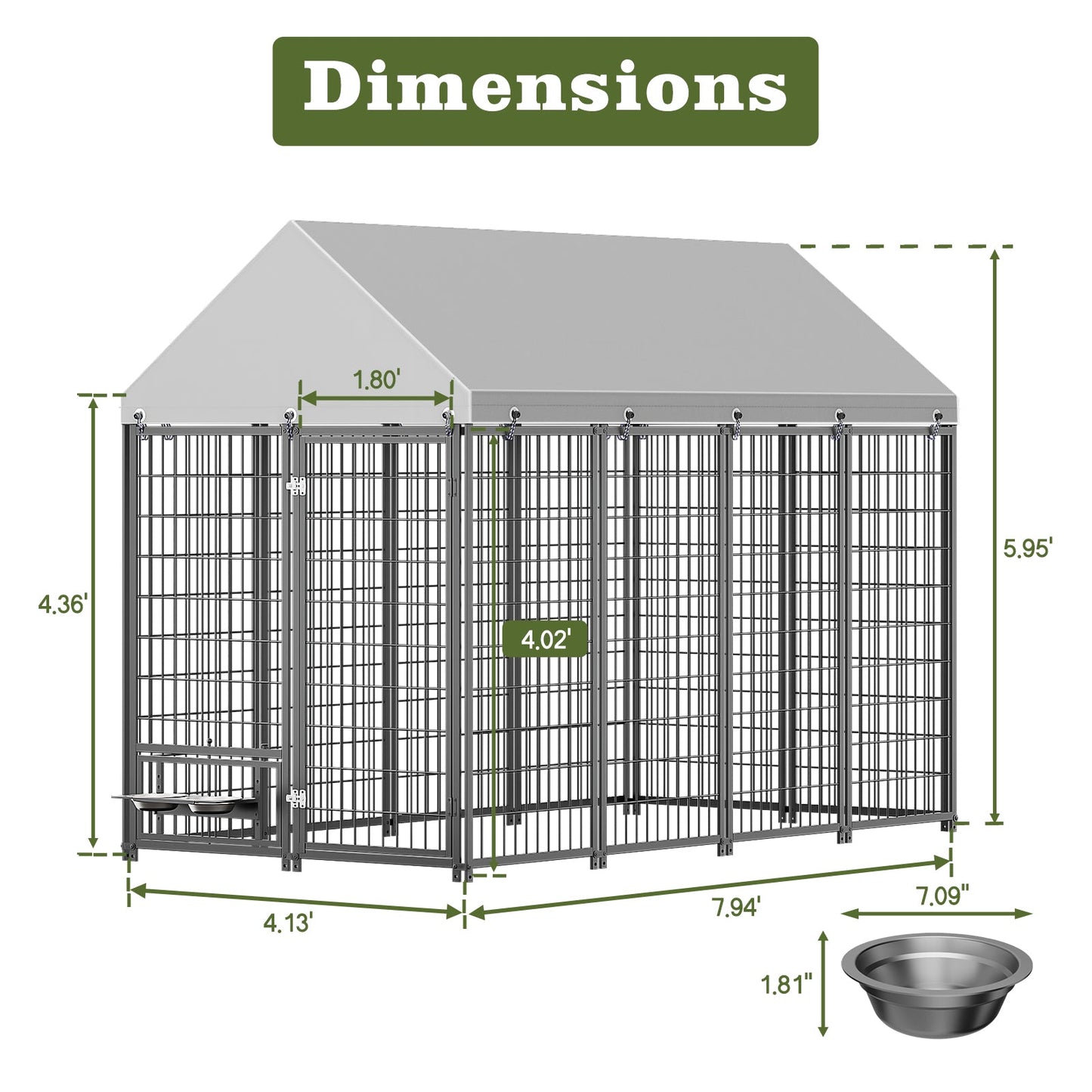 Large Outdoor Dog Kennel for Backyard and Patio