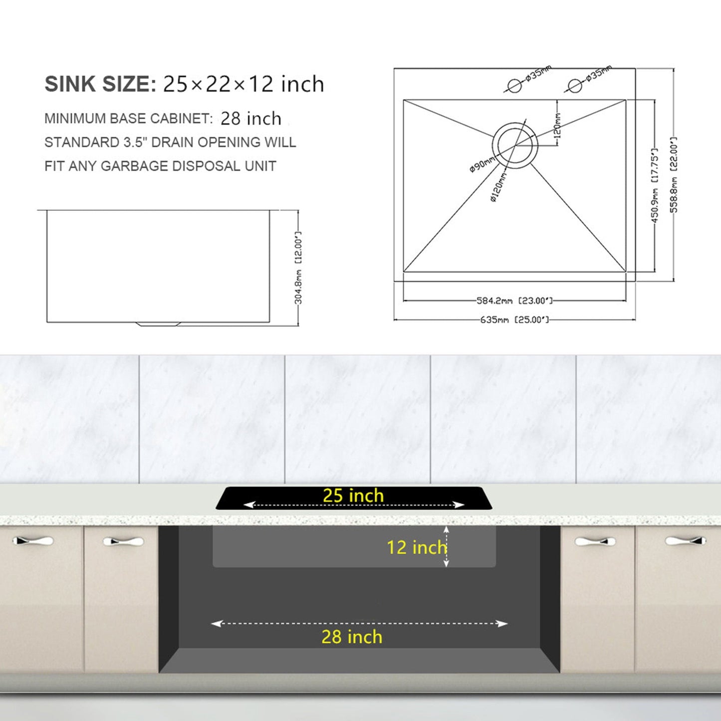 Topmount Brushed Stainless Steel Kitchen Sink