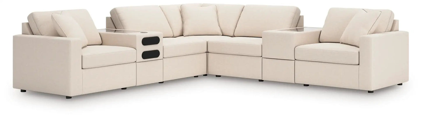 Modmax Oyster Sectional beige fabric stationary L-shaped sofa on Tampa Home & Garden Store