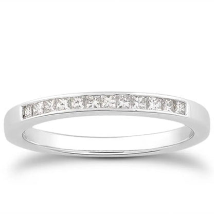 14k white gold channel-set princess diamond wedding ring band with princess-cut diamonds on Tampa Home & Garden Store