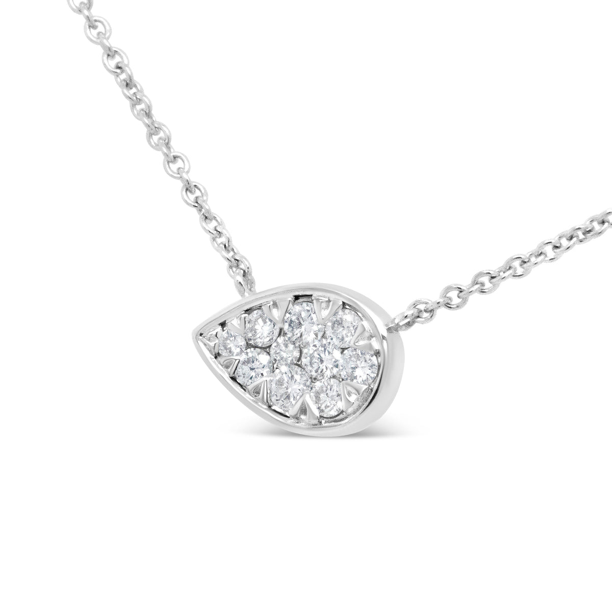 14K white gold 1/4 cttw composite teardrop diamond pendant necklace on Tampa Home & Garden Store