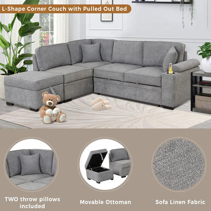 Sleeper Sofa Bed With Storage 2 In 1 Couch