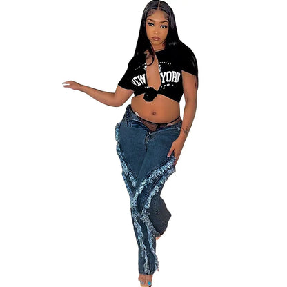 Light Blue High Waist Jeans For Women Straight