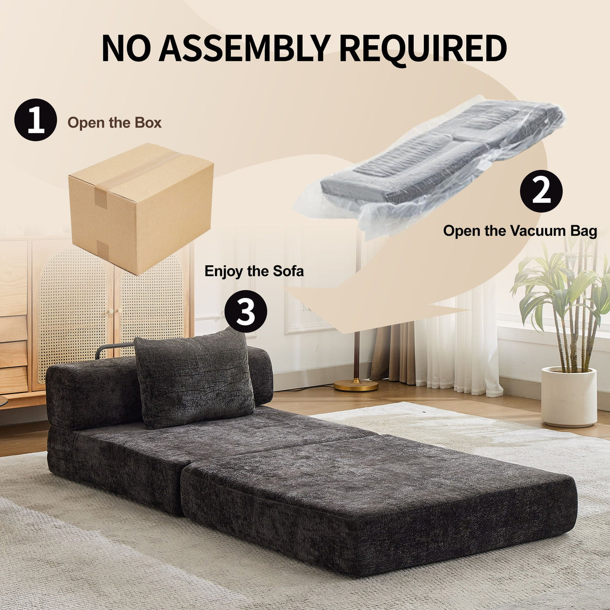 Convertible Floor Sofa Bed and Living Room