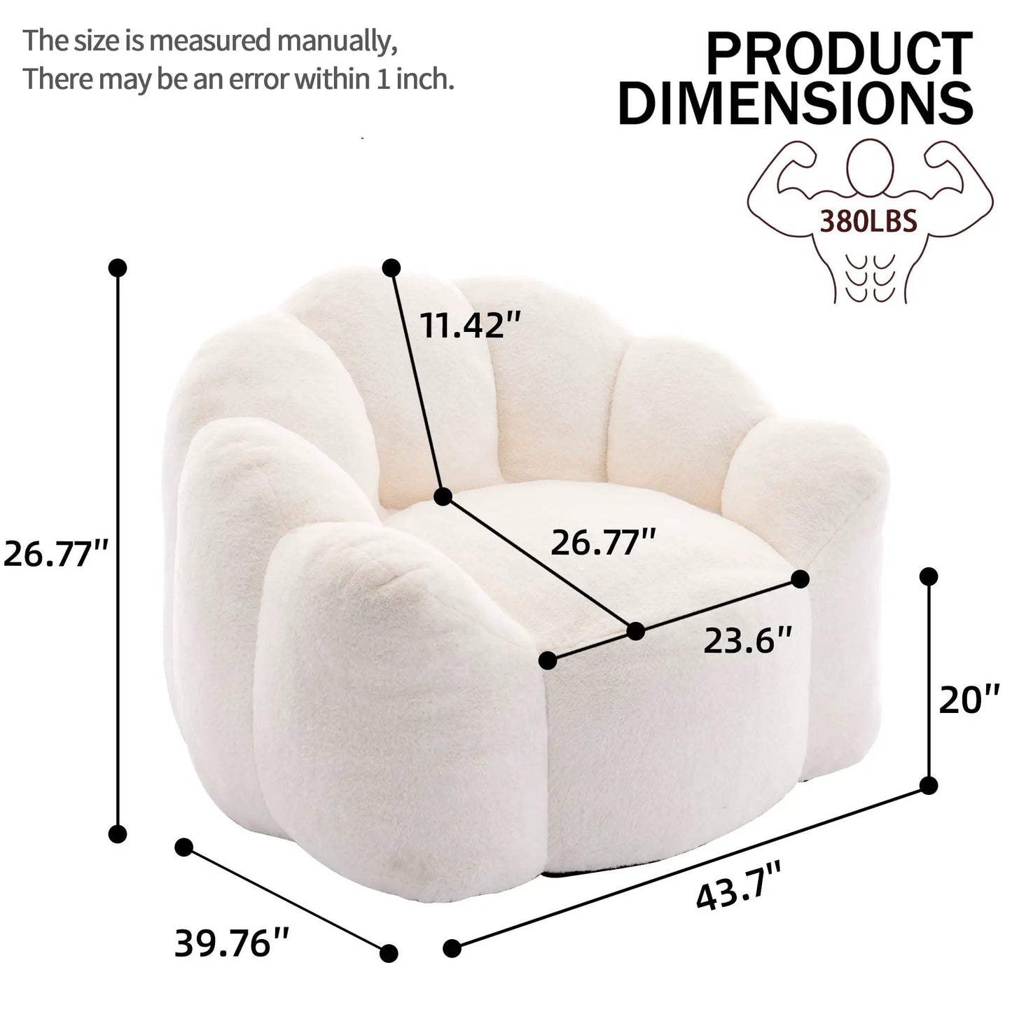 Lotus Style Compression Sofa Bean Bag Chair beige plush fabric by Unique Piece Furniture on Tampa Home & Garden Store