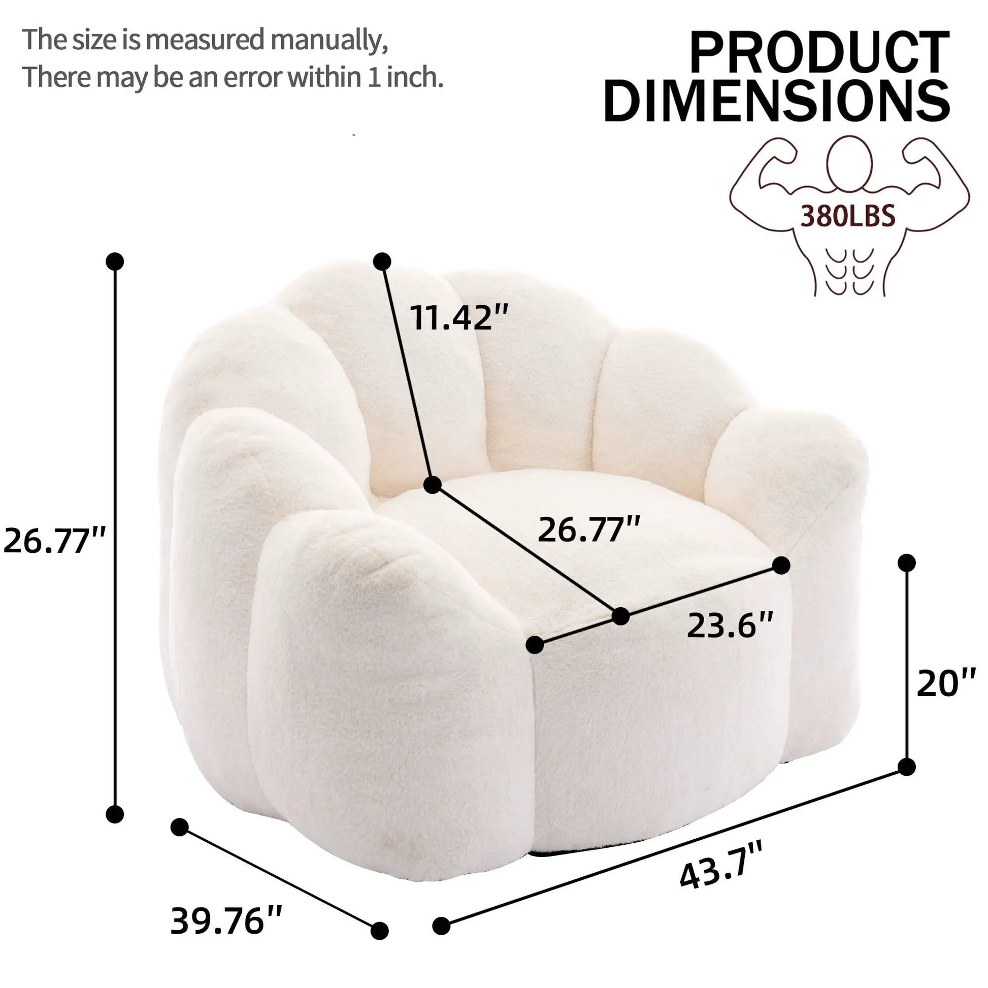 Lotus Style Compression Sofa Bean Bag Chair beige plush fabric by Unique Piece Furniture on Tampa Home & Garden Store