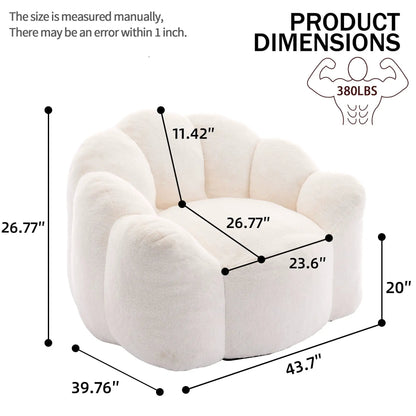 Lotus Style Compression Sofa Bean Bag Chair beige plush fabric by Unique Piece Furniture on Tampa Home & Garden Store