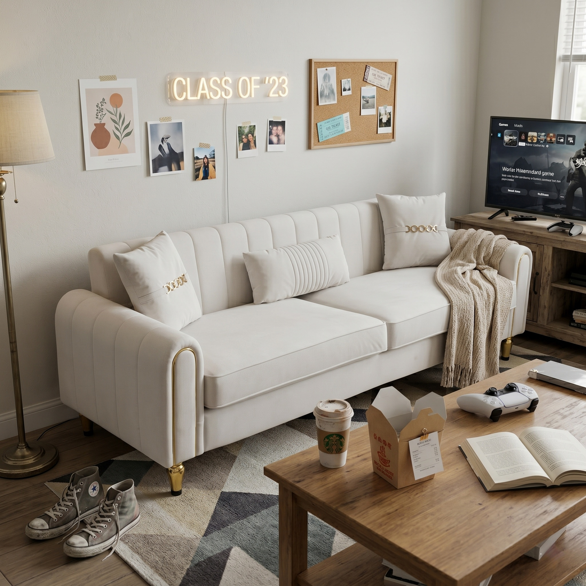 FX P11 CW Plush 3 Seater Sofa for Living Room
