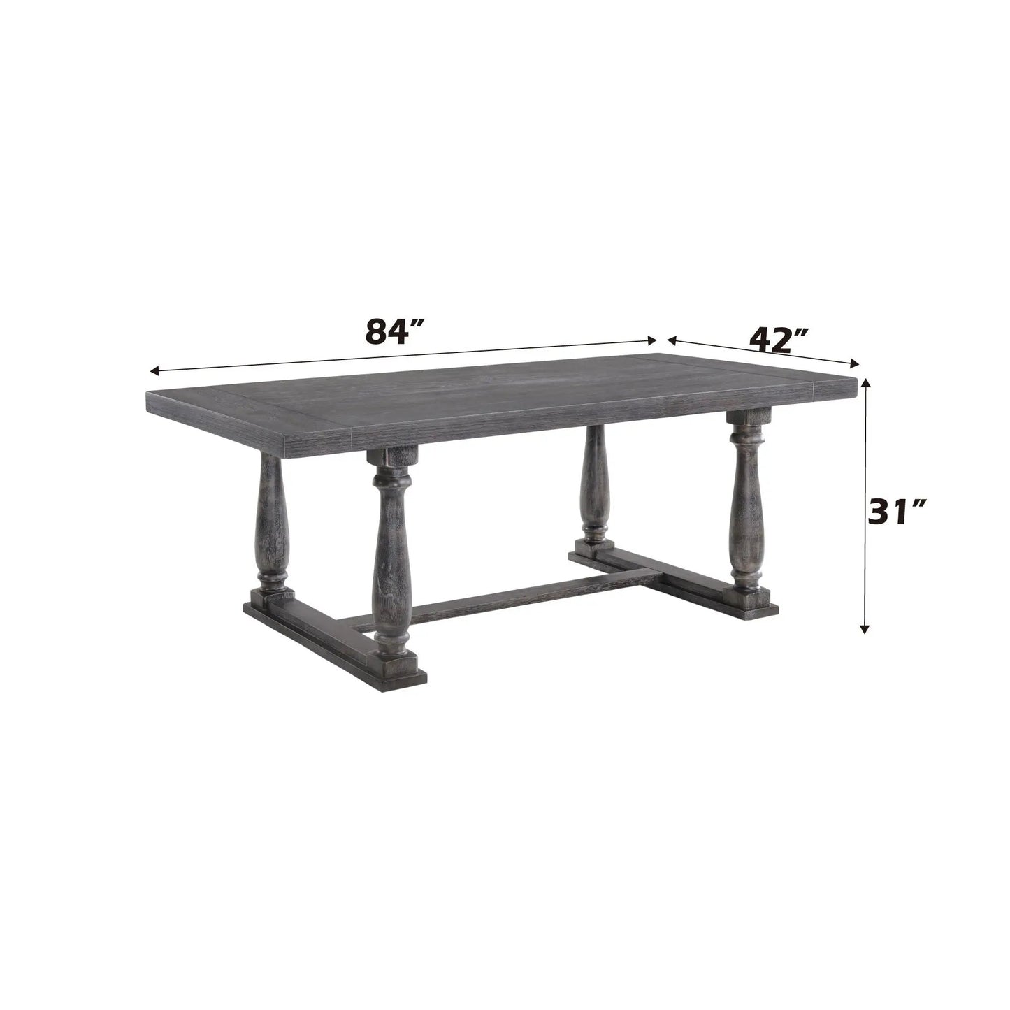 Bernard Weathered Dining Table with Trestle Base
