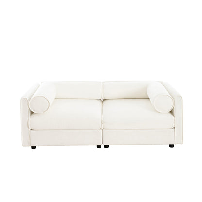 Modern Sofa with Storage and Cylindrical Backrest