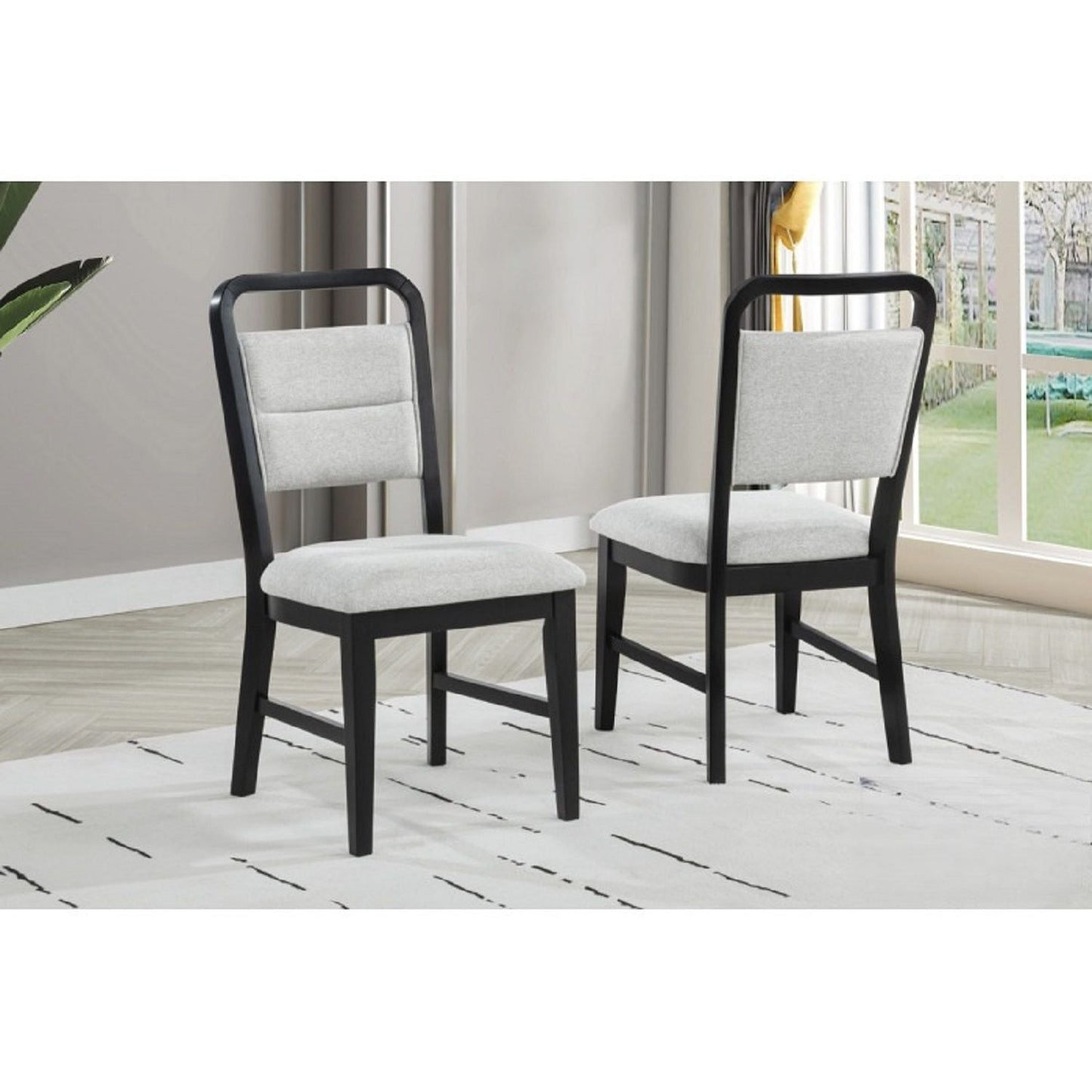 Black Curved Dining Side Chair Set of Two