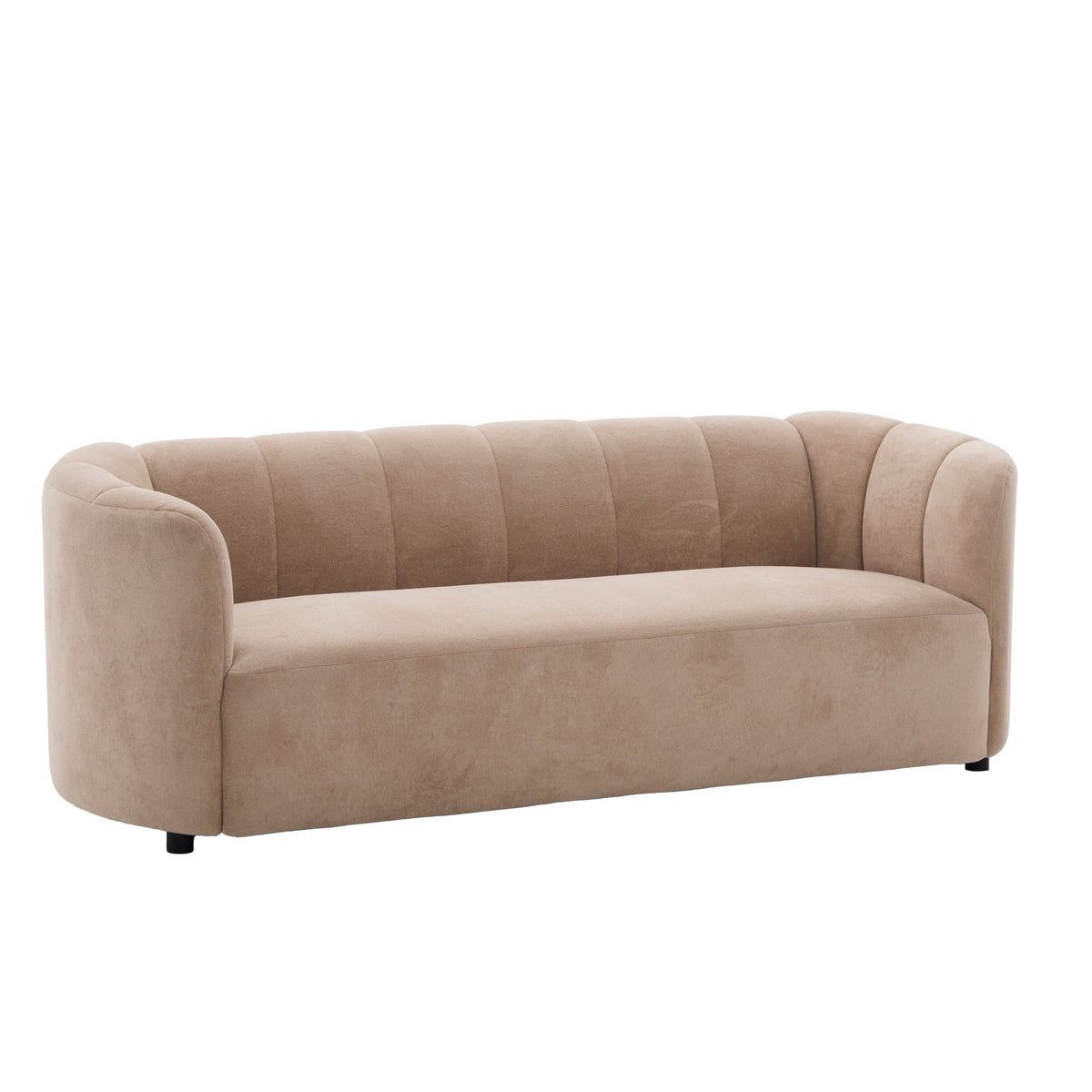 Mirelle 80 in. Modern Curved Velvet Sofa Couch beige velvet by HouseOfZazla on Tampa Home & Garden Store