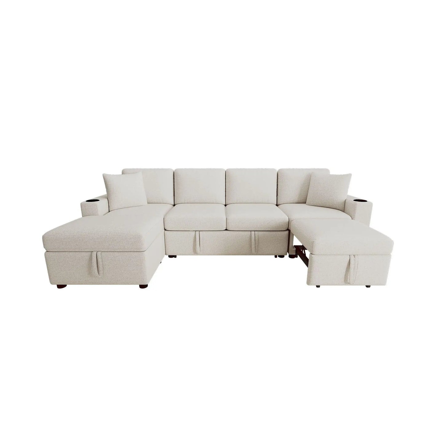 Sectional sofa beige with storage ottoman on Tampa Home & Garden Store
