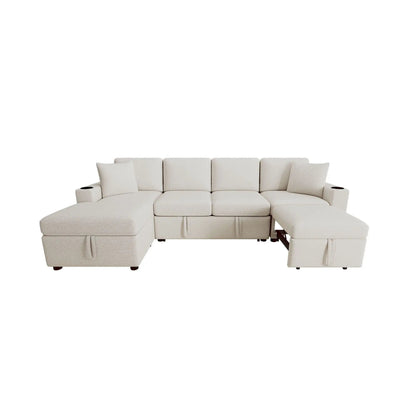 Sectional sofa beige with storage ottoman on Tampa Home & Garden Store