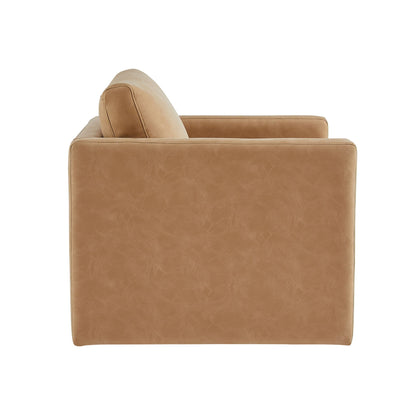 Tulo Arm Chair tan leather with visible stitching and structured silhouette on Tampa Home & Garden Store