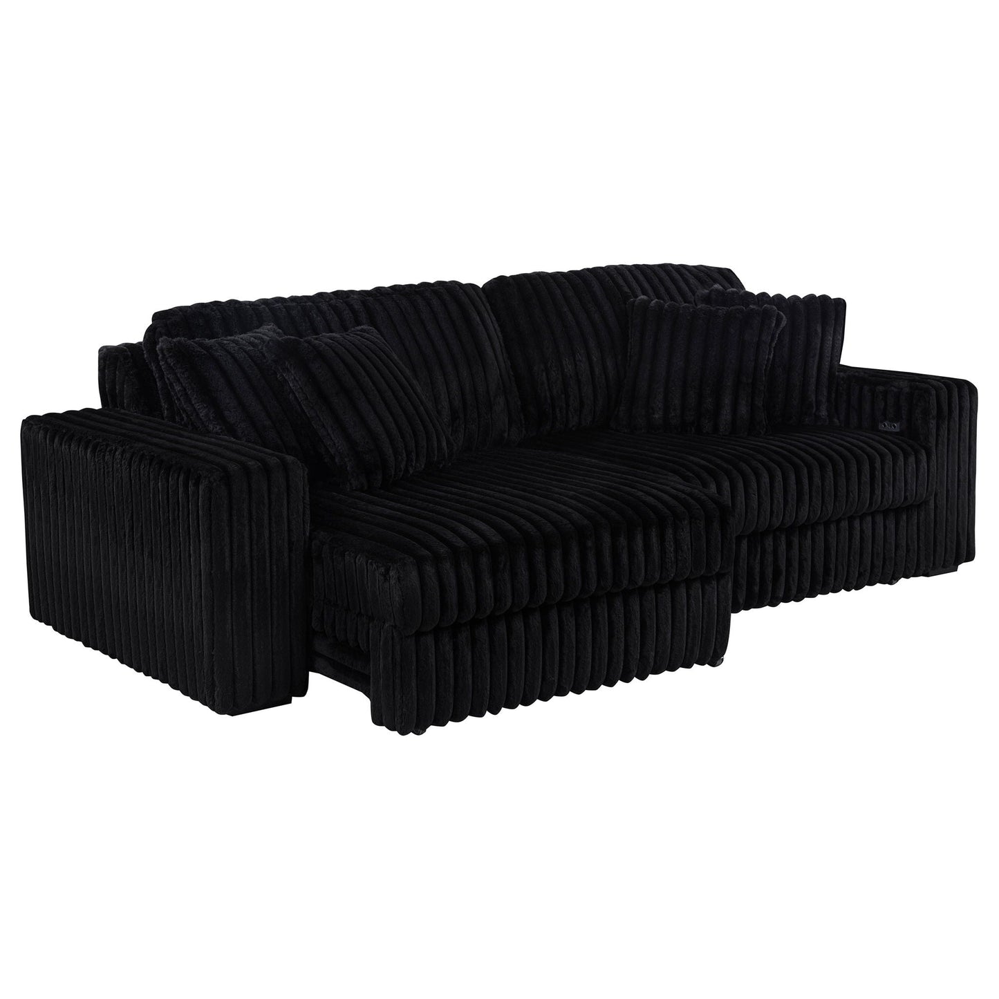Clifford Black Dual Power Chaise And Recliner