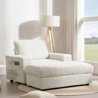 Oversized Chaise Lounge Rabbit Fur Sofa Bed